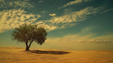 Fototapeta premium The vast emptiness of the desert inspires a sense of solitude and introspection, a place where one can truly disconnect.