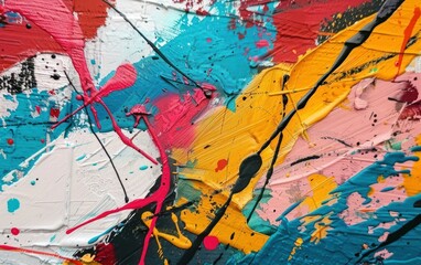 Fototapeta premium Vibrant Abstract Acrylic Paint Strokes