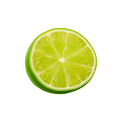 lime isolated on transparent background, cut out