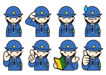 婦人警官表情セット