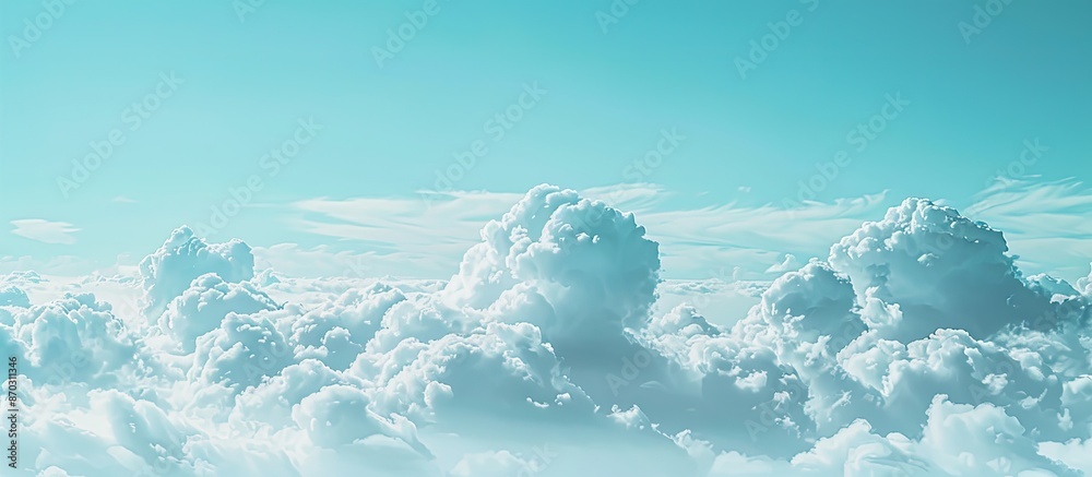 Aufkleber Soft-focused white clouds against a beautiful blue sky create a tranquil backdrop with ample copy space image.