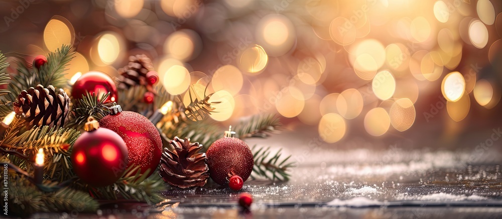 Poster Utilize Christmas decorations for a background with copy space image.