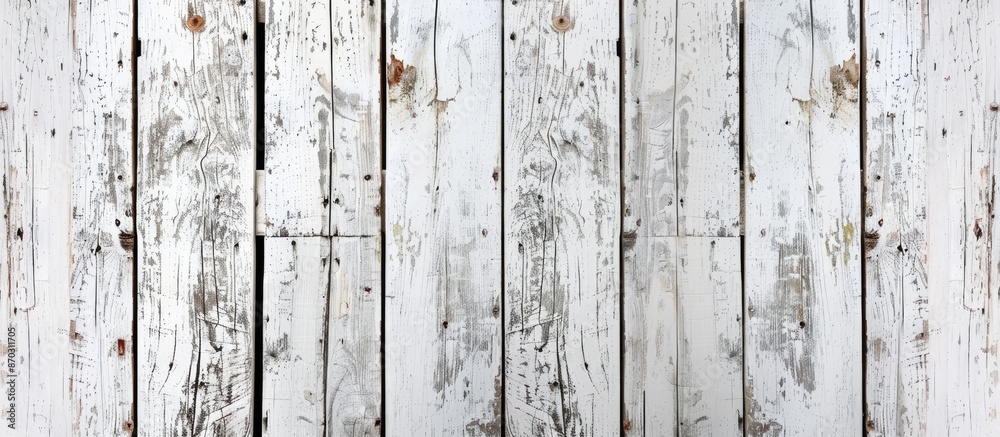 Aufkleber Texture background of whitewashed wooden planks with copy space image.