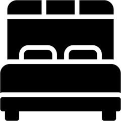 Vector Icon Double Bed, Bedroom, Living Room, Rest, Bed