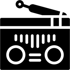 Vector Icon Radio, Radio Antenna, Transistor, FM, Audio