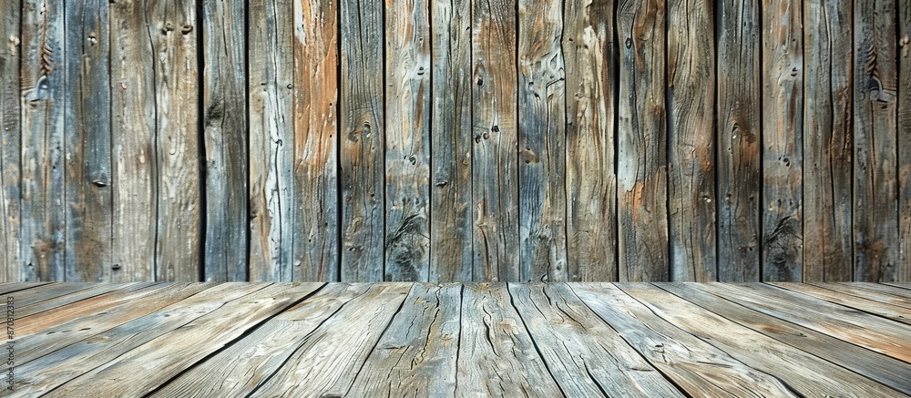 Poster wooden backdrop. with copy space image. Place for adding text or design
