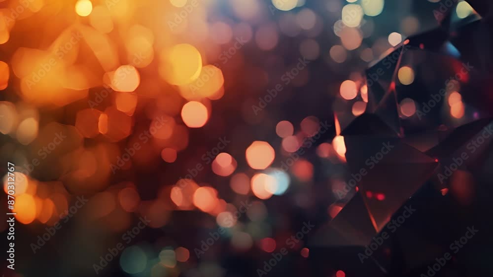 Poster Bokeh with sharp lines in a geometric abstract