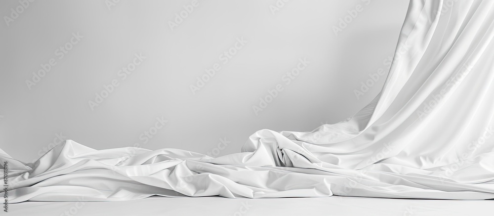 Poster a white sheet on a white backdrop with copy space image.