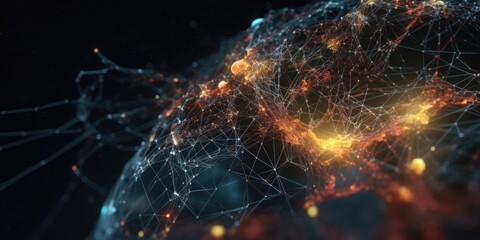 Neural network on earth background