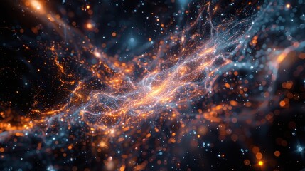 Obraz premium An AI assistant helps researchers visualize astronomical data, revealing new insights into the universe. The image captures the collaboration between astrophysicists and artificial intelligence in