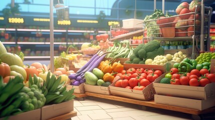 Food shopping supermarket background design