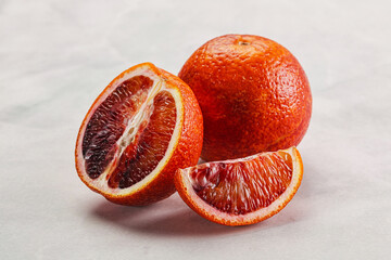 Red Sicilian orange ripe and juicy