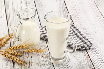 Organic milk in the glass