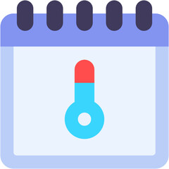 Vector Icon Temperature, Calendar, Time And Date, Weather, Event