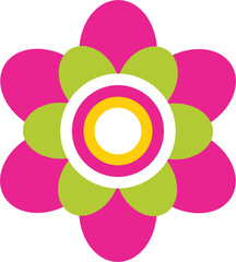 Colorful And Vibrant Cute Flower Illustration