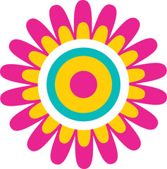 Colorful And Vibrant Cute Flower Illustration