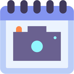 Vector Icon Camera, Calendar, Time And Date, Photo Camera, Picture