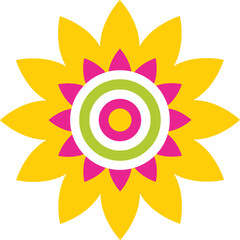 Colorful And Vibrant Cute Flower Illustration