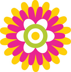 Colorful And Vibrant Cute Flower Illustration