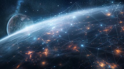 Advanced Civilization on Distant Exoplanet - Realistic 4K Space Scene with Cosmic Phenomena