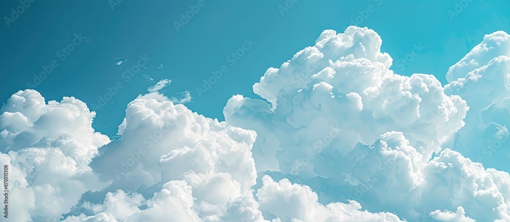 Aufkleber Sky background with white clouds for copy space image. Technologies like cloud computing, data, and networks are based on the concept of the cloud.