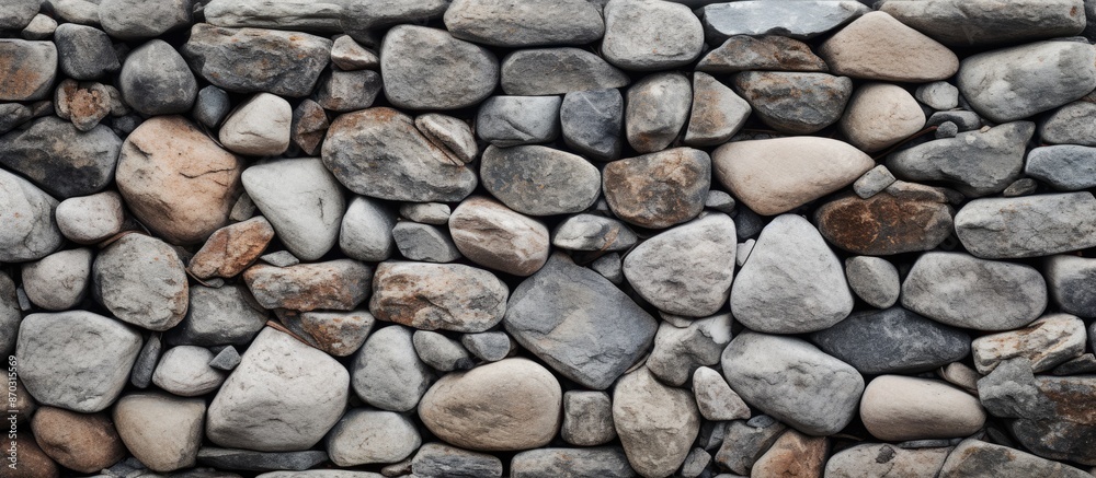 Poster An up-close view of the stones on a stone wall with copy space image.