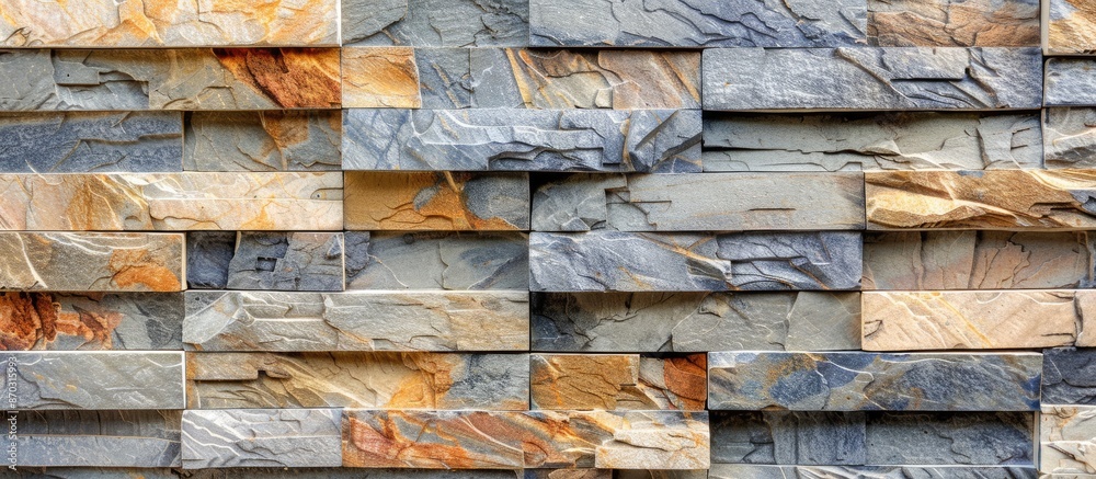 Aufkleber pattern of modern stone brick wall surfaced for background. with copy space image. place for adding 