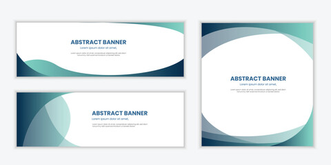 flat design minimalist Abstract wave banners set collection