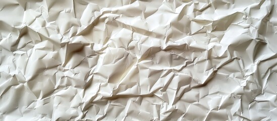 Obraz premium Used white stencil paper with wrinkles and copy space image for artistic texture.