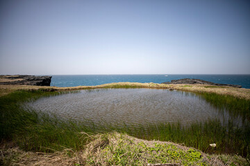 대한민국의 남쪽 끝에 있는 섬인 마라도의 아름다운 풍경이다.