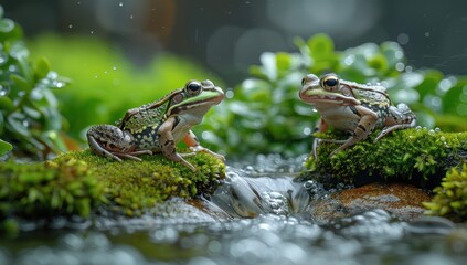 Two Frogs by the Creek