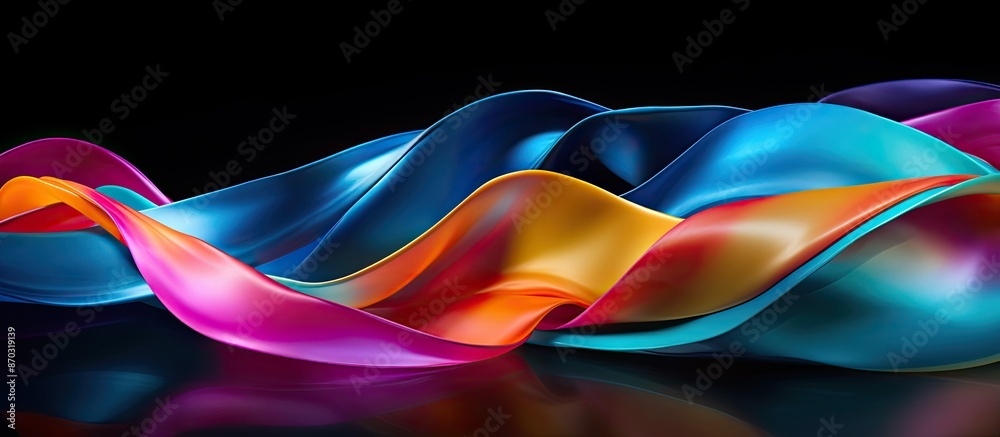 Aufkleber Vivid multicolored satin ribbons create a vibrant backdrop with copy space image.