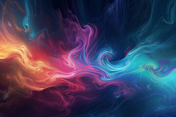 Obraz premium Design an abstract wallpaper inspired by the Northern Lights featuring swirling and mesmerizing patterns of vibrant colors across the sky, Aurora Borealis Whispers background layout, beautiful space