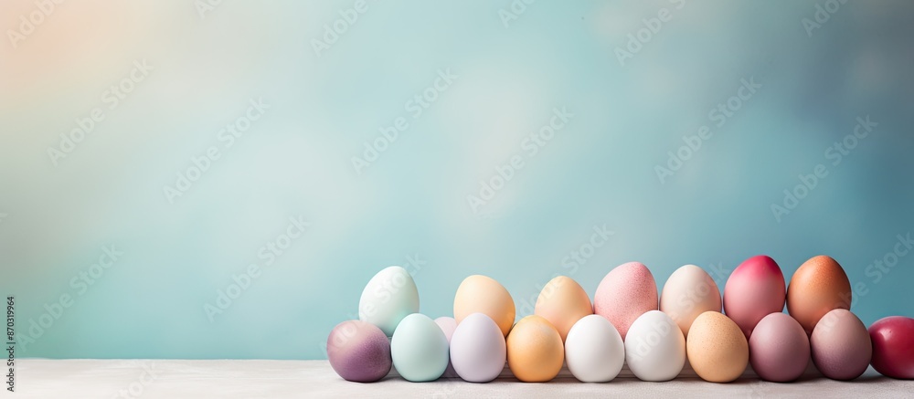 Leinwandbilder colorful easter eggs on a pastel background, creating a festive holiday concept with space for addin