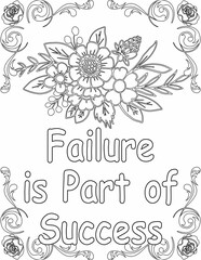 Printable floral coloring page for kids and adults with positive quote for self love and self care. it helps to struggle against life to enjoy the tough journey

