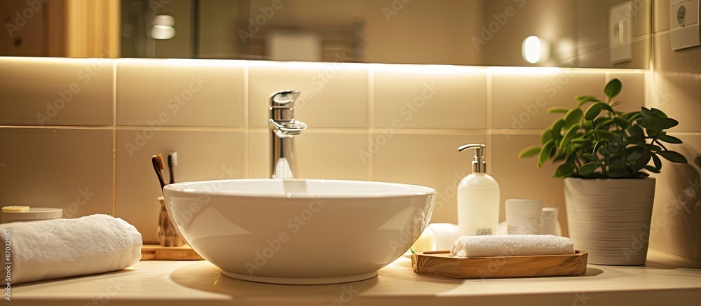 Aufkleber interior of a hotel bathroom. with copy space image. place for adding text or design