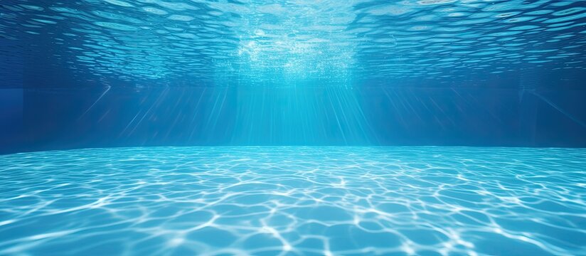 Background of an empty swimming pool underwater, perfect for a copy space image.