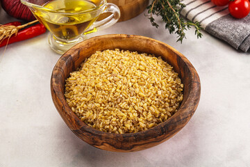 Dry wheat bulgur fow cooking