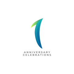 Obraz premium 1th anniversary logo design template