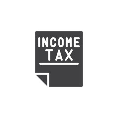 Document with Income Tax vector icon