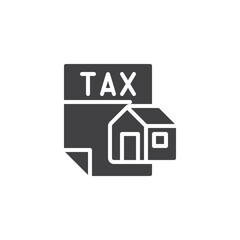 House with a tax form vector icon