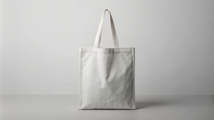 White Tote Bag Mockup On White Background. 3D Rendering.