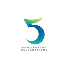 Fototapeta premium 5th anniversary logo design template