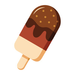 illustration of chocolate vanilla ice cream popsicle