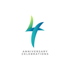 4th anniversary logo design template