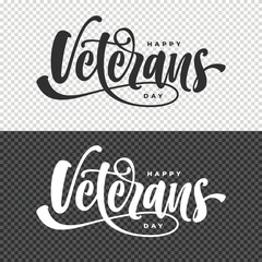 happy veterans day lettering clipart element design