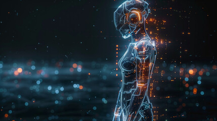 Naklejka premium hologram of AI