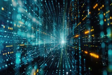 Obraz premium Digital transformation concept. System engineering. Binary code. Programming.