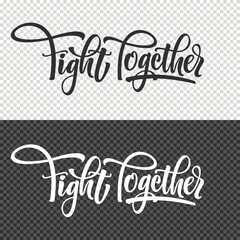 fight together lettering clipart element design