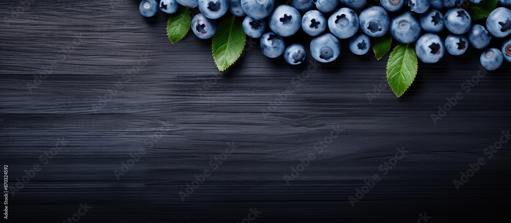 Aufkleber top view of fresh and delicious blueberries creating a copy space image.